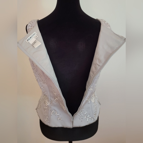 Vintage beaded corselet style crop tunic Zola Evening sz 8 - Picture 8 of 8